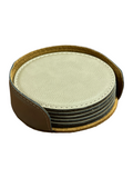 4" Leatherette 6-Coaster Set (PRICE INCLUDES SETUP AND ENGRAVING)