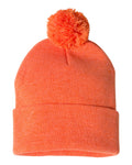 12" Knit Pom Pom Beanie (PRICE INCLUDES UP TO 10K STITCHES)